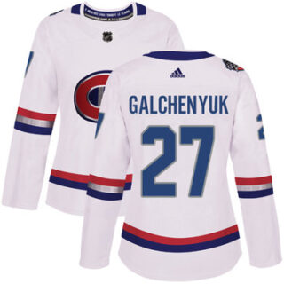 Women's Montreal Canadiens #27 Alex Galchenyuk White Authentic 2017 100 Classic Stitched NHL Jersey