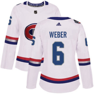Women's Montreal Canadiens #6 Shea Weber White Authentic 2017 100 Classic Stitched NHL Jersey