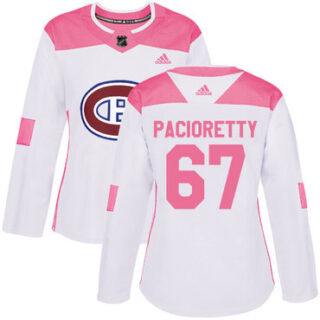 Women's Montreal Canadiens #67 Max Pacioretty White Pink Authentic Fashion Stitched NHL Jersey