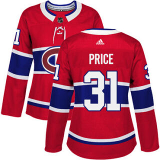 Women's Montreal Canadiens #31 Carey Price Red Home Authentic Stitched NHL Jersey