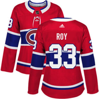 Women's Montreal Canadiens #33 Patrick Roy Red Home Authentic Stitched NHL Jersey