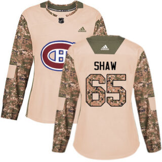 Women's Montreal Canadiens #65 Andrew Shaw Camo Authentic 2017 Veterans Day Stitched NHL Jersey