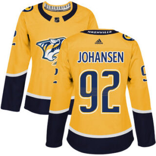 Women's Nashville Predators #92 Ryan Johansen Yellow Home Authentic Stitched NHL Jersey
