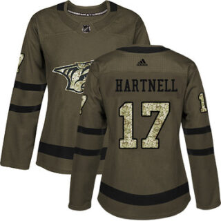 Women's Nashville Predators #17 Scott Hartnell Green Salute to Service Stitched NHL Jersey
