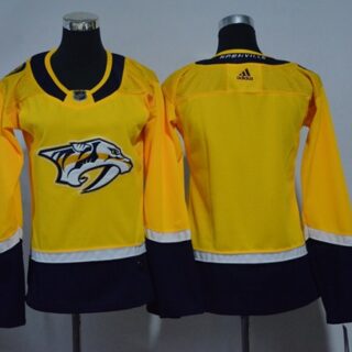 Women's Nashville Predators Blank Yellow Home Authentic Stitched NHL Jersey