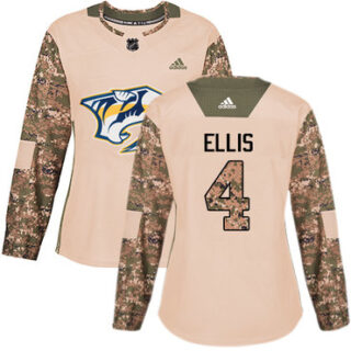 Women's Nashville Predators #4 Ryan Ellis Camo Authentic 2017 Veterans Day Stitched NHL Jersey