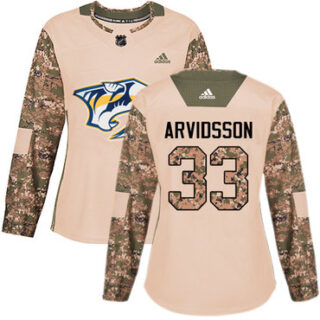 Women's Nashville Predators #33 Viktor Arvidsson Camo Authentic 2017 Veterans Day Stitched NHL Jersey