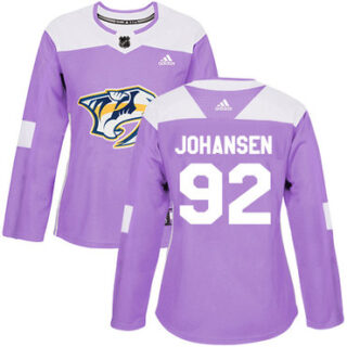 Women's Nashville Predators #92 Ryan Johansen Purple Authentic Fights Cancer Stitched NHL Jersey