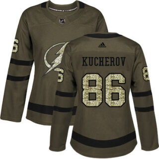 Women's Tampa Bay Lightning #86 Nikita Kucherov Green Salute to Service Stitched NHL Jersey