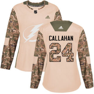 Women's Tampa Bay Lightning #24 Ryan Callahan Camo Authentic 2017 Veterans Day Stitched NHL Jersey