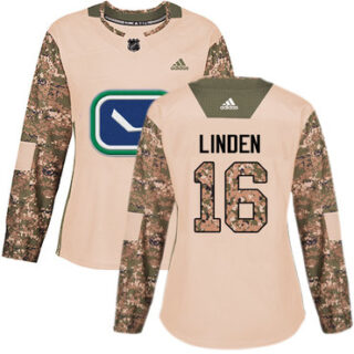 Women's Vancouver Canucks #16 Trevor Linden Camo Authentic 2017 Veterans Day Stitched NHL Jersey