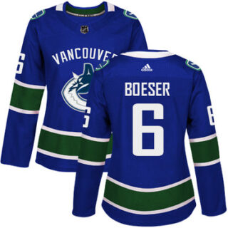 Women's Vancouver Canucks #6 Brock Boeser Blue Home Authentic Stitched NHL Jersey