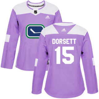 Women's Vancouver Canucks #15 Derek Dorsett Purple Authentic Fights Cancer Stitched NHL Jersey