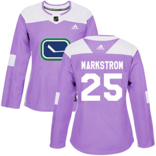 Women's Vancouver Canucks #25 Jacob Markstrom Purple Authentic Fights Cancer Stitched NHL Jersey