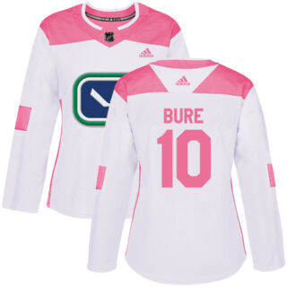 Women's Vancouver Canucks #10 Pavel Bure White Pink Authentic Fashion Stitched NHL Jersey