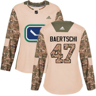 Women's Vancouver Canucks #47 Sven Baertschi Camo Authentic 2017 Veterans Day Stitched NHL Jersey