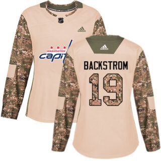 Women's Washington Capitals #19 Nicklas Backstrom Camo Authentic 2017 Veterans Day Stitched NHL Jersey