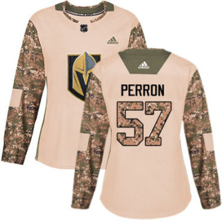 Women's Vegas Golden Knights #57 David Perron Camo Authentic 2017 Veterans Day Stitched NHL Jersey