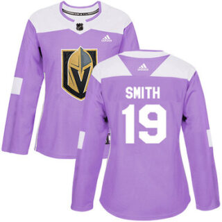 Women's Vegas Golden Knights #19 Reilly Smith Purple Authentic Fights Cancer Stitched NHL Jersey