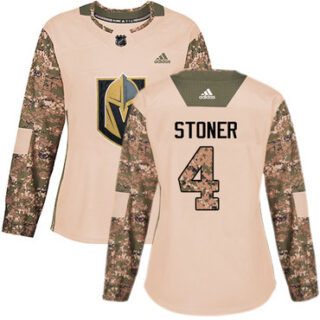 Women's Vegas Golden Knights #4 Clayton Stoner Camo Authentic 2017 Veterans Day Stitched NHL Jersey