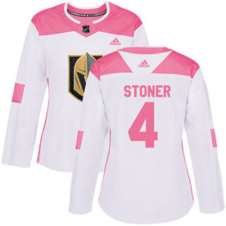 Women's Vegas Golden Knights #4 Clayton Stoner White Pink Authentic Fashion Stitched NHL Jersey
