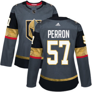 Women's Vegas Golden Knights #57 David Perron Grey Home Authentic Stitched NHL Jersey