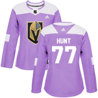 Women's Vegas Golden Knights #77 Brad Hunt Purple Authentic Fights Cancer Stitched NHL Jersey