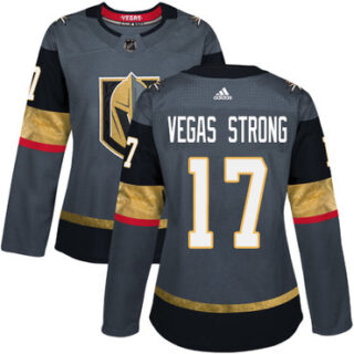 Women's Vegas Golden Knights #17 Vegas Strong Grey Home Authentic Stitched NHL Jersey
