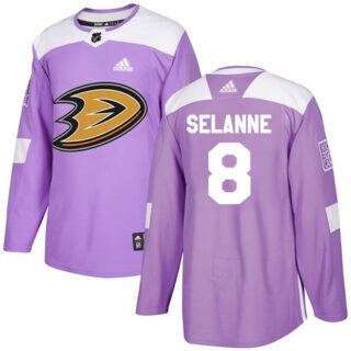 Youth Anaheim Ducks #8 Teemu Selanne Purple Authentic Fights Cancer Stitched NHL Jersey