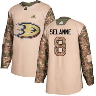 Youth Anaheim Ducks #8 Teemu Selanne Camo Authentic 2017 Veterans Day Stitched NHL Jersey