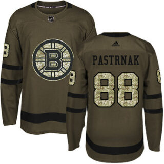 Youth Boston Bruins #88 David Pastrnak Green Salute to Service Youth Stitched NHL Jersey