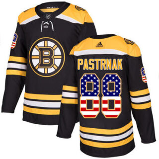 Youth Boston Bruins #88 David Pastrnak Black Home Authentic USA Flag Youth Stitched NHL Jersey