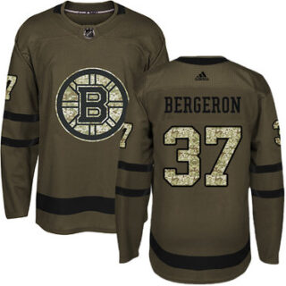 Youth Boston Bruins #37 Patrice Bergeron Green Salute to Service Youth Stitched NHL Jersey