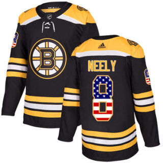 Youth Boston Bruins #8 Cam Neely Black Home Authentic USA Flag Youth Stitched NHL Jersey