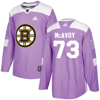 Youth Boston Bruins #73 Charlie McAvoy Purple Authentic Fights Cancer Youth Stitched NHL Jersey