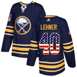 Youth Buffalo Sabres #40 Robin Lehner Navy Blue Home Authentic USA Flag Stitched NHL Jersey