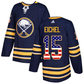 Youth Buffalo Sabres #15 Jack Eichel Navy Blue Home Authentic USA Flag Stitched NHL Jersey