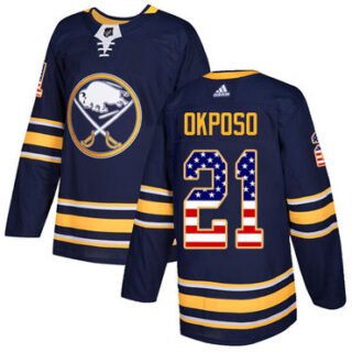 Youth Buffalo Sabres #21 Kyle Okposo Navy Blue Home Authentic USA Flag Stitched NHL Jersey