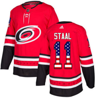 Youth Carolina Hurricanes #11 Jordan Staal Red Home Authentic USA Flag Stitched NHL Jersey