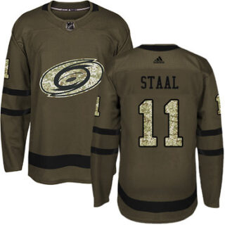Youth Carolina Hurricanes #11 Jordan Staal Green Salute to Service Stitched NHL Jersey