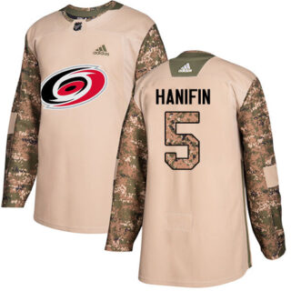 Youth Carolina Hurricanes #5 Noah Hanifin Camo Authentic 2017 Veterans Day Stitched NHL Jersey