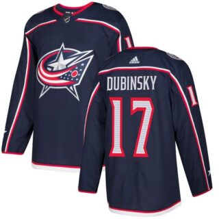 Youth Columbus Blue Jackets #17 Brandon Dubinsky Navy Blue Home Authentic Stitched NHL Jersey