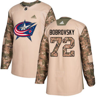 Youth Columbus Blue Jackets #72 Sergei Bobrovsky Camo Authentic 2017 Veterans Day Stitched NHL Jersey