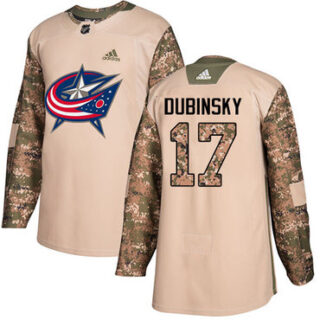 Youth Columbus Blue Jackets #17 Brandon Dubinsky Camo Authentic 2017 Veterans Day Stitched NHL Jersey