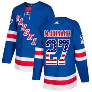 Youth Detroit Rangers #27 Ryan McDonagh Royal Blue Home Authentic USA Flag Stitched NHL Jersey