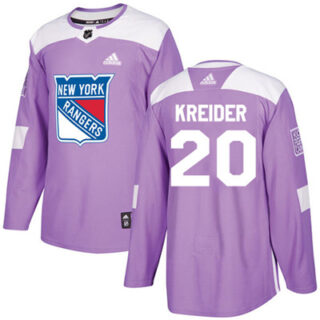 Youth Detroit Rangers #20 Chris Kreider Purple Authentic Fights Cancer Stitched NHL Jersey