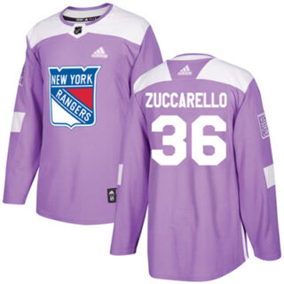 Youth Detroit Rangers #36 Mats Zuccarello Purple Authentic Fights Cancer Stitched NHL Jersey