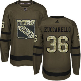 Youth Detroit Rangers #36 Mats Zuccarello Green Salute to Service Stitched NHL Jersey