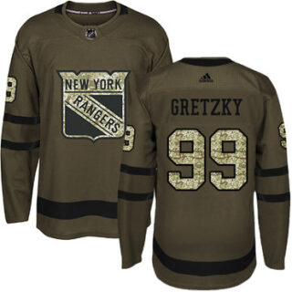 Youth Detroit Rangers #99 Wayne Gretzky Green Salute to Service Stitched NHL Jersey