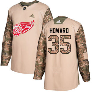 Youth Detroit Red Wings #35 Jimmy Howard Camo Authentic 2017 Veterans Day Stitched NHL Jersey